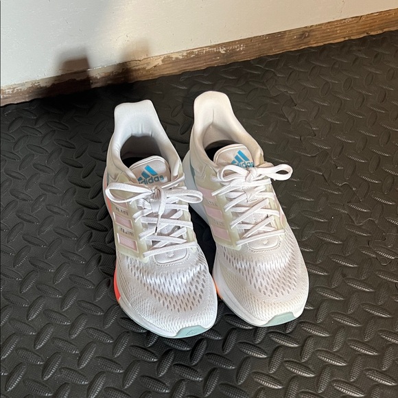 Adidas Women's White and Pastel Athletic Shoes - Picture 5 of 6